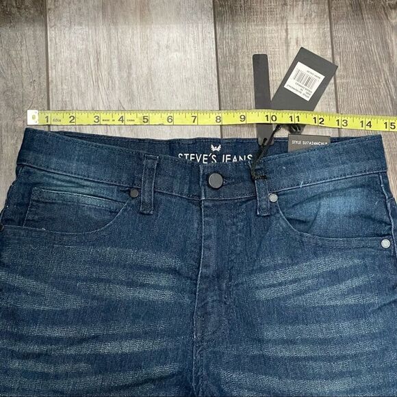 NWT Steve’s Jeans Moto Skinny Jeans Dark Wash Color Is Called Charles Size 16 - Picture 6 of 10